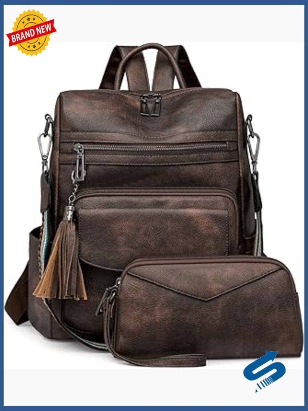 Leather Fashion Backpack Purse Convertible Shoulder Handbag Travel Satchel
